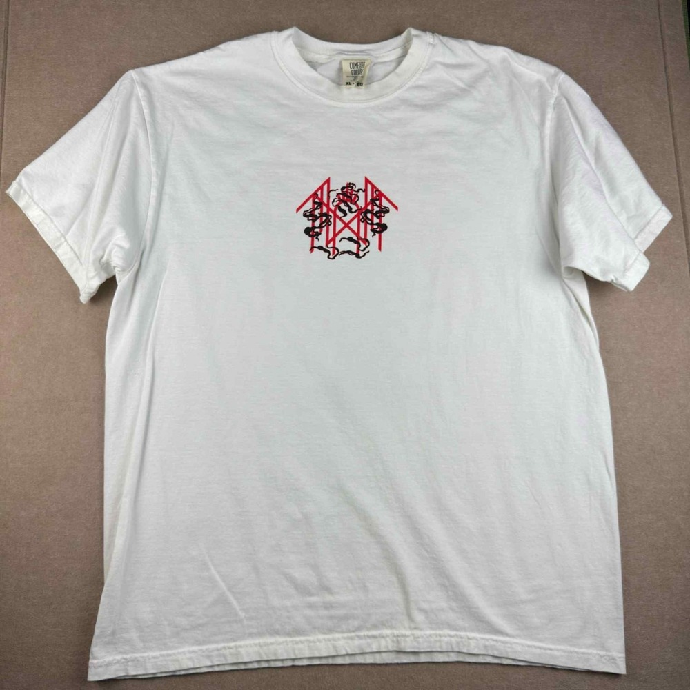 Comfort Colors T-Shirt Men's XL White Gothic Ghost Streetwear Graphic Tee‎